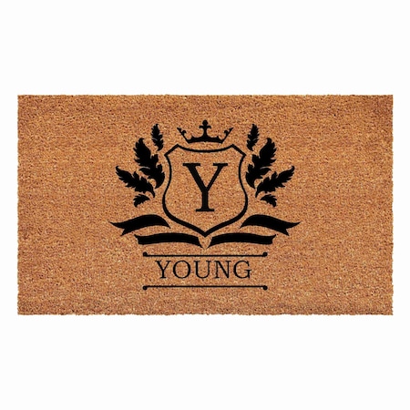 Calloway Mills Monogram Door Mat, Black, Natural, 36 in W x 72 in L 108243672Y